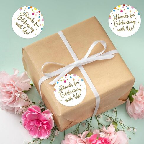 Joycraft 60pcs شكرًا لك على الاحتفال مع ملصقات Me ، 2 "أبيض شكرًا لك على ملصقات الهدايا ، وملصقات مستديرة ذاتية ، وملصقات هدايا شخصية للحزمة ، والأكياس ، وأختام المغلف ، وصالح الحفلات in Kuwait