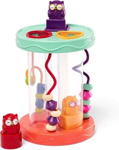 B. Toys – Shape Sorter – Sorting Toy with 3 Owls – Colorful Shapes, Bead Maze & Fun Sounds – Developmental & Educational Game for Babies & Toddlers – Hooty-Hoo – 10 Months + in Kuwait