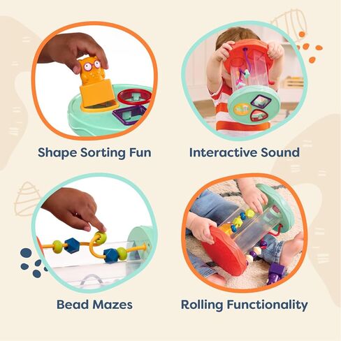B. Toys – Shape Sorter – Sorting Toy with 3 Owls – Colorful Shapes, Bead Maze & Fun Sounds – Developmental & Educational Game for Babies & Toddlers – Hooty-Hoo – 10 Months + in Kuwait