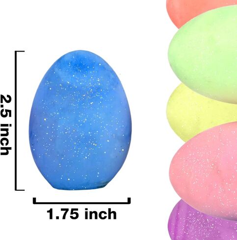 Kid Made Modern Glitter Egg Chalk - Set of 6 Vibrant Egg-Shaped Chalks for Kids - Non-Toxic, Washable, Dust-Free & Mess-Free - Fun Crafting & Drawing for Kids Ages 3+ and Beyond in Saudi Arabia