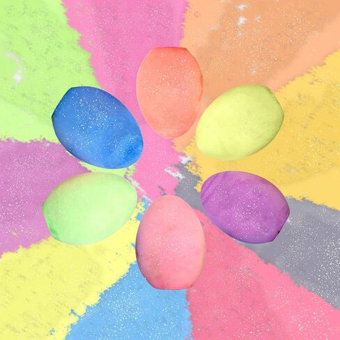 Kid Made Modern Glitter Egg Chalk - Set of 6 Vibrant Egg-Shaped Chalks for Kids - Non-Toxic, Washable, Dust-Free & Mess-Free - Fun Crafting & Drawing for Kids Ages 3+ and Beyond in Saudi Arabia
