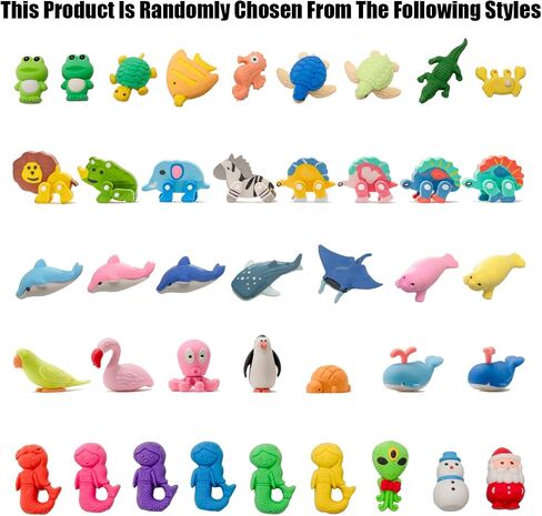 30Pcs 3D Animal Erasers for Kids, All are Animal Styles, Random Desktop Pets Toys Gifts, Mini Puzzle Classroom Rewards, Kids Party Favors Back to School Supplies in Kuwait