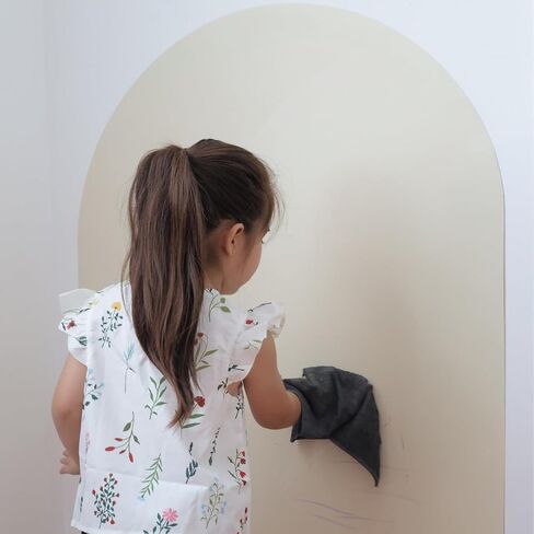 Kids Magnetic Arch Chalkboard Decal 30 × 45 in – Peel-and-Stick Learning Board w/Magnetic Tangram & Bonus Mini Whiteboard, Mess-Free Erase, Ideal for Montessori Home & Classroom (Ivory) in Saudi Arabia