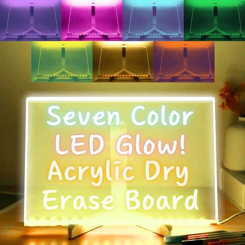Acrylic Dry Erase LED Board–Clear Lighted Doodle Board–Rewritable Glow Easel Digital Chore Board–Children's Note Board–Acrylic Message Board with Stand–Luminous Writing Tablet in Saudi Arabia