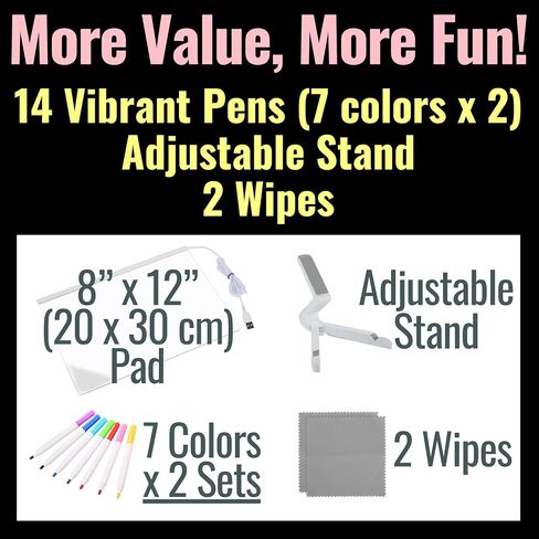 Acrylic Dry Erase LED Board–Clear Lighted Doodle Board–Rewritable Glow Easel Digital Chore Board–Children's Note Board–Acrylic Message Board with Stand–Luminous Writing Tablet in Saudi Arabia