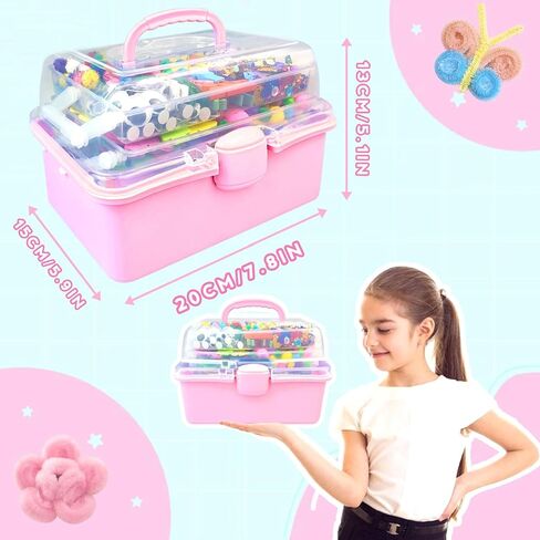 Arts and Crafts Supplies for Kids Crafts Kit with Pipe Cleaners DIY Crafts for Kids Art School Supplies Materials All in Crafting Box Craft Supply Set Gifts for Kid Girls Boys Age 4-8, 8-12 in Kuwait