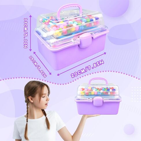3000 Arts and Crafts Supplies for Kids Craft Kit Craft Box with Pipe Cleaners Arts and Crafts for Kids Age 4-6, 6-8, 8-12 DIY School Supplies Materials Set Toys Gifts for Girls Boys Toddlers, Purple in Kuwait