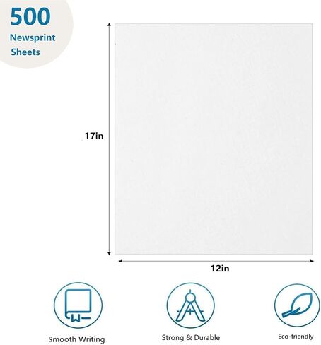 500 Sheets Newsprint Paper 8.5 x 11in Plain Newsprint for Drawing Sketching Coloring, Drawing Paper Bulk for Kids Doodles in Saudi Arabia
