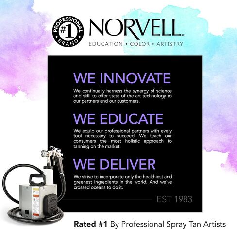 Norvell Sunless Kit - M1000 Mobile HVLP Spray Tan Airbrush Machine + 8 oz Tanning Solutions in 'Tuscan Plus', Venetian and Dark + Norvell Training Program in Saudi Arabia