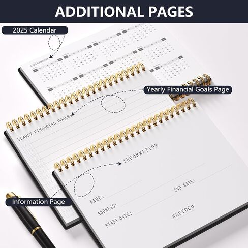 HAUTOCO Accounting Ledger Book A5 Ledger Books for Small Business Bookkeeping Expense Tracker Notebook for Home Budget Tracking Personal Finance Log Journal 8.3 x 6.2'', Black in Saudi Arabia