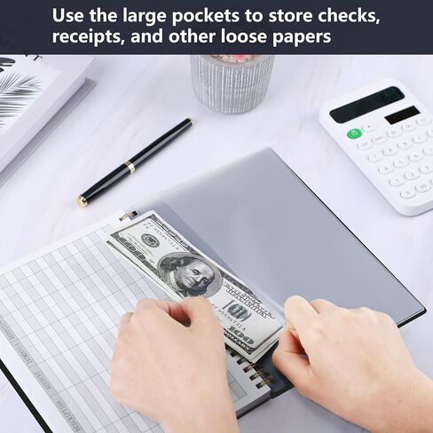 HAUTOCO Accounting Ledger Book A5 Ledger Books for Small Business Bookkeeping Expense Tracker Notebook for Home Budget Tracking Personal Finance Log Journal 8.3 x 6.2'', Black in Saudi Arabia