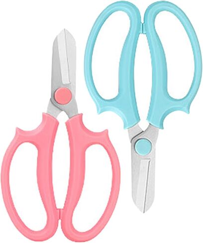 Flower Scissors - Stainless Steel Floral Scissors, Florist Cutters for Stems, Garden Plant Shears for Fresh Flowers (Blue, Pink) (12 PCS) in Kuwait