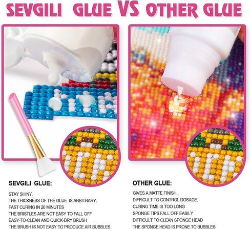 sevgili Diamond Painting Sealer Kits 120ML with Brushes, Diamond Art Sealer Puzzle Glue Diamond Painting Accessories and Tools for Adults (4OZ) in Kuwait