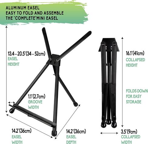 CONDA 9 Pack 9 Inch Wood Easels, Easel Stand for Painting Canvases, Art, and Crafts,Tripod,Painting Party Easel,Kids Student Tabletop Easels for Painting,Portable A-Frame Tripod Tabletop Easel Set in Saudi Arabia