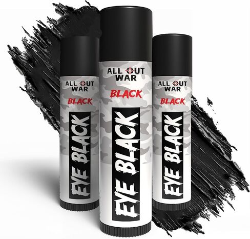 All-Out War 3 Pack Sports Eye Black Stick, Dark Black Face Paint for Baseball, Football, Lacrosse, Softball, Soccer, Hockey in Kuwait