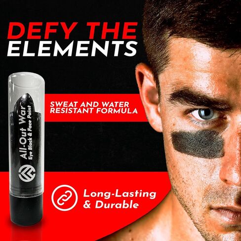 All-Out War 3 Pack Sports Eye Black Stick, Dark Black Face Paint for Baseball, Football, Lacrosse, Softball, Soccer, Hockey in Kuwait