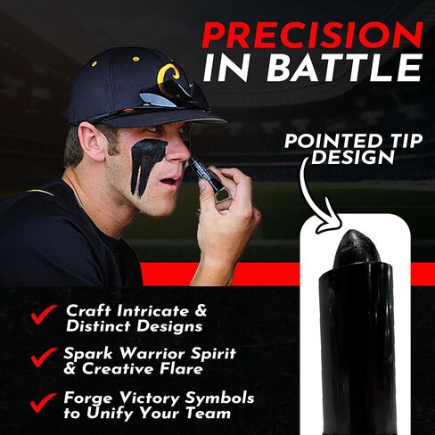 All-Out War 3 Pack Sports Eye Black Stick, Dark Black Face Paint for Baseball, Football, Lacrosse, Softball, Soccer, Hockey in Kuwait