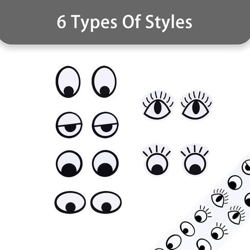2000 Pieces Eye Stickers Labels, 2 PCS Googly Eyes Self Adhesive Eye Stickers, Eyes for Crafts for DIY Handmade Arts and Crafts Toys and Home Decoration（ Black and White） in Saudi Arabia