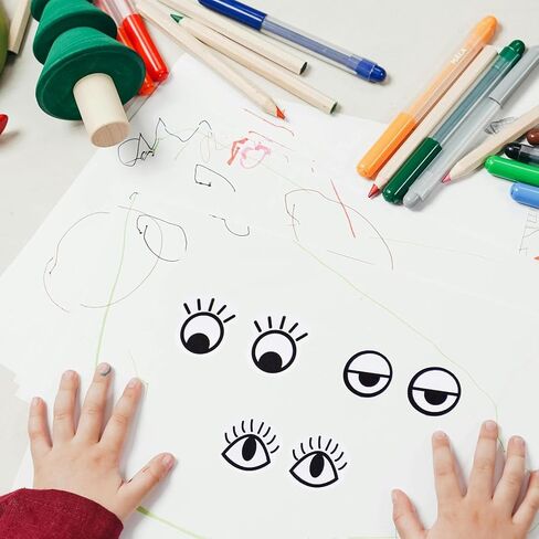 2000 Pieces Eye Stickers Labels, 2 PCS Googly Eyes Self Adhesive Eye Stickers, Eyes for Crafts for DIY Handmade Arts and Crafts Toys and Home Decoration（ Black and White） in Saudi Arabia
