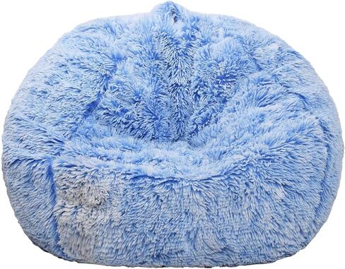 Fluffy Stuffed Animal Storage Bean Bag Chair Cover (No Filler), Faux Fur Comfy Bean Bag Cover for Organizing Plush Toys or Textile, for Adults Teens Kids Girls, Gray in Saudi Arabia