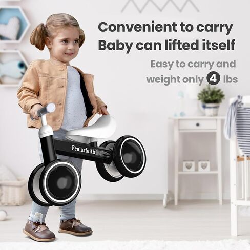 Colorful Lighting Baby Balance Bike Toys for 1 Year Old Boy Girl, 10-24 Month Toddler Balance Bike, No Pedal 4 Silence Wheels & Soft Seat Pre-School First Riding on Toys, 1st Birthday Gifts in Saudi Arabia