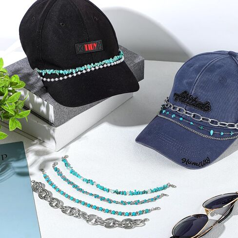 Geyoga 9 Pcs Hat Chains for Trucker Hat Charms DIY Chains for Women Men Baseball Cap Accessories in Saudi Arabia
