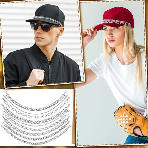 Geyoga 9 Pcs Hat Chains for Trucker Hat Charms DIY Chains for Women Men Baseball Cap Accessories in Saudi Arabia