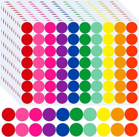 ملصقات نقطة ملونة 700 PCS ملصقات ترميز ملونة ملصقات دائرة ملصقات ملصقات نقطية لزجة لألوان الصغار الملصقات 10 ملونة 3/4 بوصة ملصق ملصق أوراق الطالب الفصل الدراسي وما إلى ذلك in Kuwait