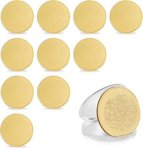 10Pcs Laser Engraving Blanks Brass Coin Challenge Coin Blanks Metal Engraving Blank Coins 40mm for DIY Commemorative Collection（Thickness 2.2mm） in Kuwait