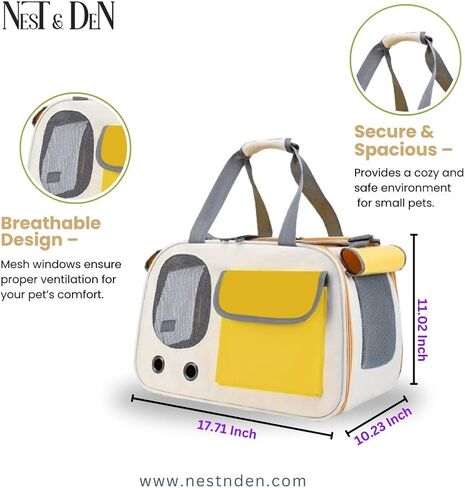 Nest & Den Pet Carry Bag Cat Carrier (Yellow) in Saudi Arabia