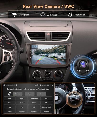 2G 32G Android Car Stereo for Suzuki Swift 2011-2017 with Wireless Apple Carplay Android Auto, Rimoody 9 Inch Touch Screen Car Radio with Bluetooth HiFi FM WiFi Mirror Link GPS Backup Camera in Saudi Arabia