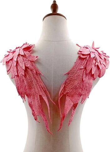 Liveish Angel Wing Applique,Embroidered Angel Wings Applique,Blue lace Applique for Dresses, Angel Wing Shoulder Applique 1 Pair (Blue) in Saudi Arabia