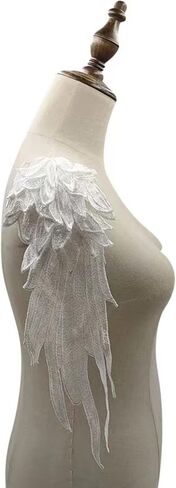 Liveish Angel Wing Applique,Embroidered Angel Wings Applique,Blue lace Applique for Dresses, Angel Wing Shoulder Applique 1 Pair (Blue) in Saudi Arabia