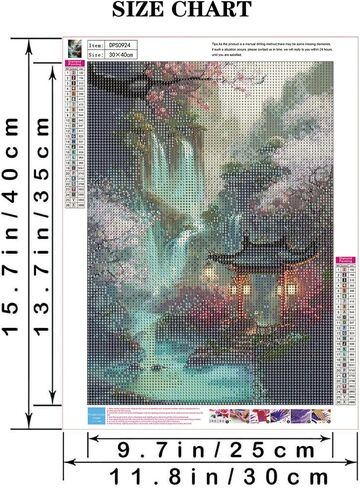 Semneroy Cherry Blossoms Diamond Painting Kits for Adult Beginners, Traditional Architecture Diamond Art Kits,Full Drill Paint with Diamond Dot Gem Art Painting for Home Decor 12x16 inch in Saudi Arabia