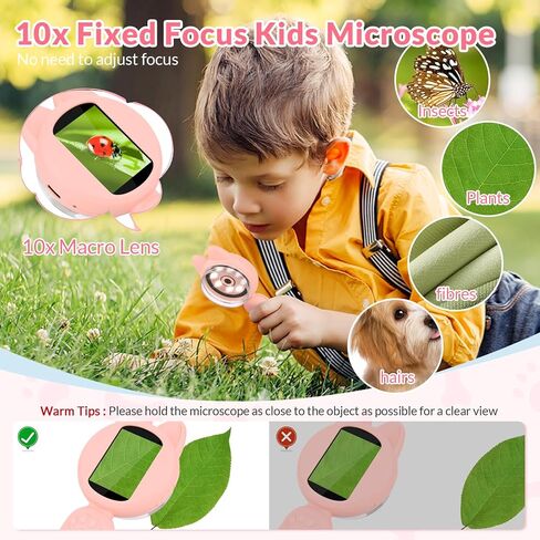 Mafiti Microscope for Kids Mini Pocket Handheld Kids Microscope Educational Science Kit Toys Xmas/Birthday Gifts for Aged 3-12 Girls Boys,Blue in Kuwait