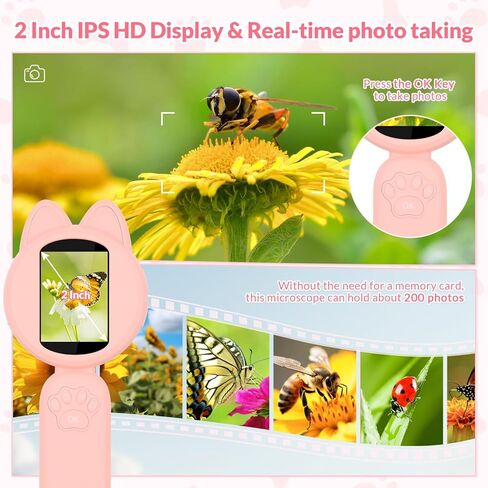 Mafiti Microscope for Kids Mini Pocket Handheld Kids Microscope Educational Science Kit Toys Xmas/Birthday Gifts for Aged 3-12 Girls Boys,Blue in Kuwait