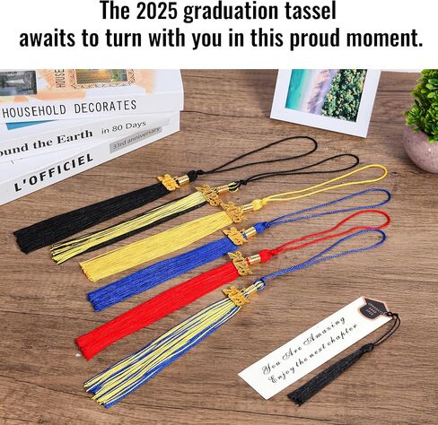 2025 Tassel Graduation, Graduation Tassel 2025 with 2025 Year Charm, 9" Size, Premium Silk Thread & Metal Charm, Commemorative Keepsake for Class of 2025 (Gold) in Saudi Arabia