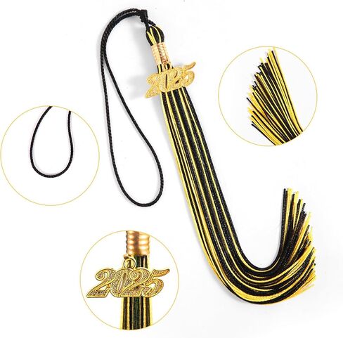 2025 Tassel Graduation, Graduation Tassel 2025 with 2025 Year Charm, 9" Size, Premium Silk Thread & Metal Charm, Commemorative Keepsake for Class of 2025 (Gold) in Saudi Arabia