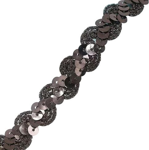 Purple Sequin Ribbon Fabric Paillette Ribbon Trim Flat Glitter Sequin Braid Trim for Crafts Sewing Decoration, 15mm*13m in Kuwait