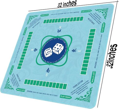 Mahjong Mat ، Mah Jongg Mat مع دليل مناسب للمبتدئين ، بدلة Mahjong ، لعبة البوكر ، ألعاب الورق ، ألعاب الطاولة ، لعبة البلاط ، والدومينو in Saudi Arabia