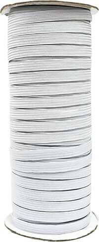 50 Yards Elastic Band Spool 1/4 Inch for Sewing Braided Stretch Strap, Elastic String Cord for DIY Projects, Arts & Crafts (White, 1/4Inch) in Saudi Arabia