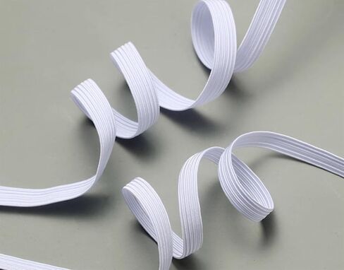 50 Yards Elastic Band Spool 1/4 Inch for Sewing Braided Stretch Strap, Elastic String Cord for DIY Projects, Arts & Crafts (White, 1/4Inch) in Saudi Arabia