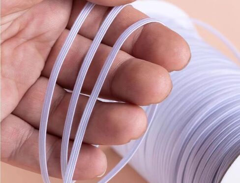 50 Yards Elastic Band Spool 1/4 Inch for Sewing Braided Stretch Strap, Elastic String Cord for DIY Projects, Arts & Crafts (White, 1/4Inch) in Saudi Arabia