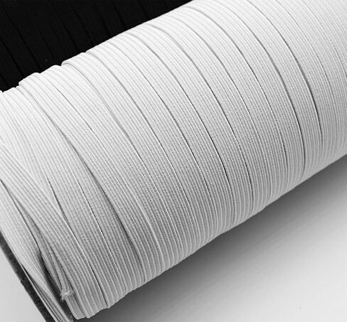 50 Yards Elastic Band Spool 1/4 Inch for Sewing Braided Stretch Strap, Elastic String Cord for DIY Projects, Arts & Crafts (White, 1/4Inch) in Saudi Arabia