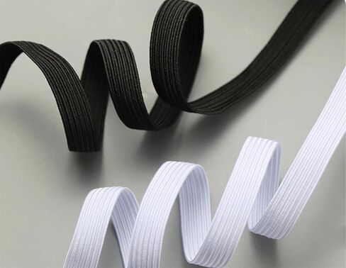 50 Yards Elastic Band Spool 1/4 Inch for Sewing Braided Stretch Strap, Elastic String Cord for DIY Projects, Arts & Crafts (White, 1/4Inch) in Saudi Arabia