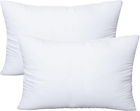 Throw Pillows Insert Set of 2, with 100% Cotton Cover, Bed and Couch - Indoor Hotel Decorative Pillows, 12x20 in White Pillows Inserts in Saudi Arabia