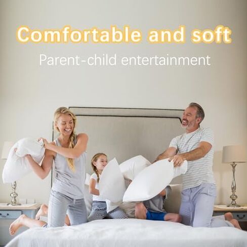 Throw Pillows Insert Set of 2, with 100% Cotton Cover, Bed and Couch - Indoor Hotel Decorative Pillows, 12x20 in White Pillows Inserts in Saudi Arabia