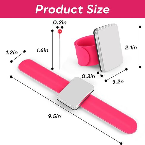 Magnetic Pincushion Wristband Rose Red 9.5" with 100 Pcs 1.5 Inch Colorful Ball Head Sewing Pins Set, Magnetic Pin Cushion Wrist Holder for Sewing, Silicone Wrist Pin Holder for Quilting and Braiding in Saudi Arabia