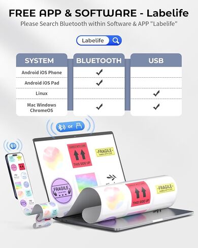 طابعة تسمية الشحن Phomemo 4x6 - 241BT طابعة تسمية حرارية بلوتوث متوافقة مع iOS و Android ، Windows ، Mac ، OS Chrome ، طابعة حرارية لاسلكية للأعمال التجارية الصغيرة ، الباركود ، الحزم - الأسود in Saudi Arabia