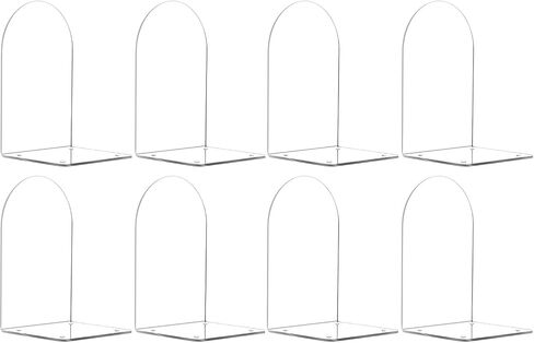 Book Ends for Shelves Clear Acrylic Bookends for Heavy Books Organizer Book Stopper to Hold Books for Home Office School and Desktop Decoration(Circular Arc) (8) in Saudi Arabia